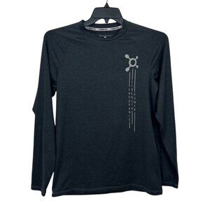 Orange theory Fitness Long Sleeve Performance Shirt Mens Small Black Gray Logo